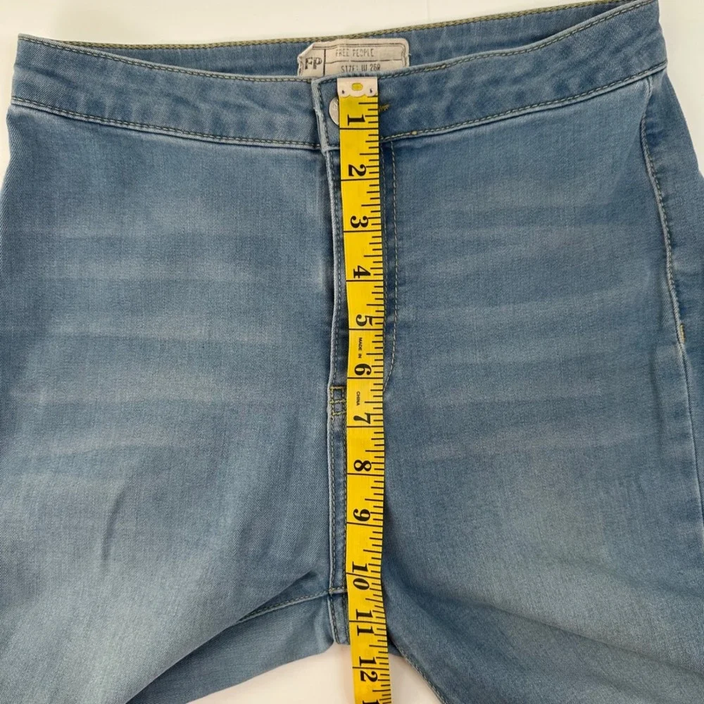 Free‎ People Just Float On Flare Jeans Light Wash Blue High Rise Bell Bottom 26R